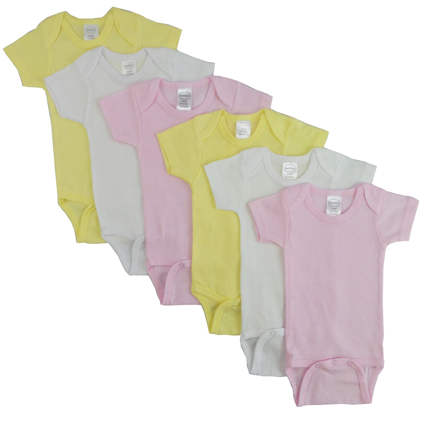 Pastellfarbene Kurzarmshirts für Mädchen im 6er-Pack