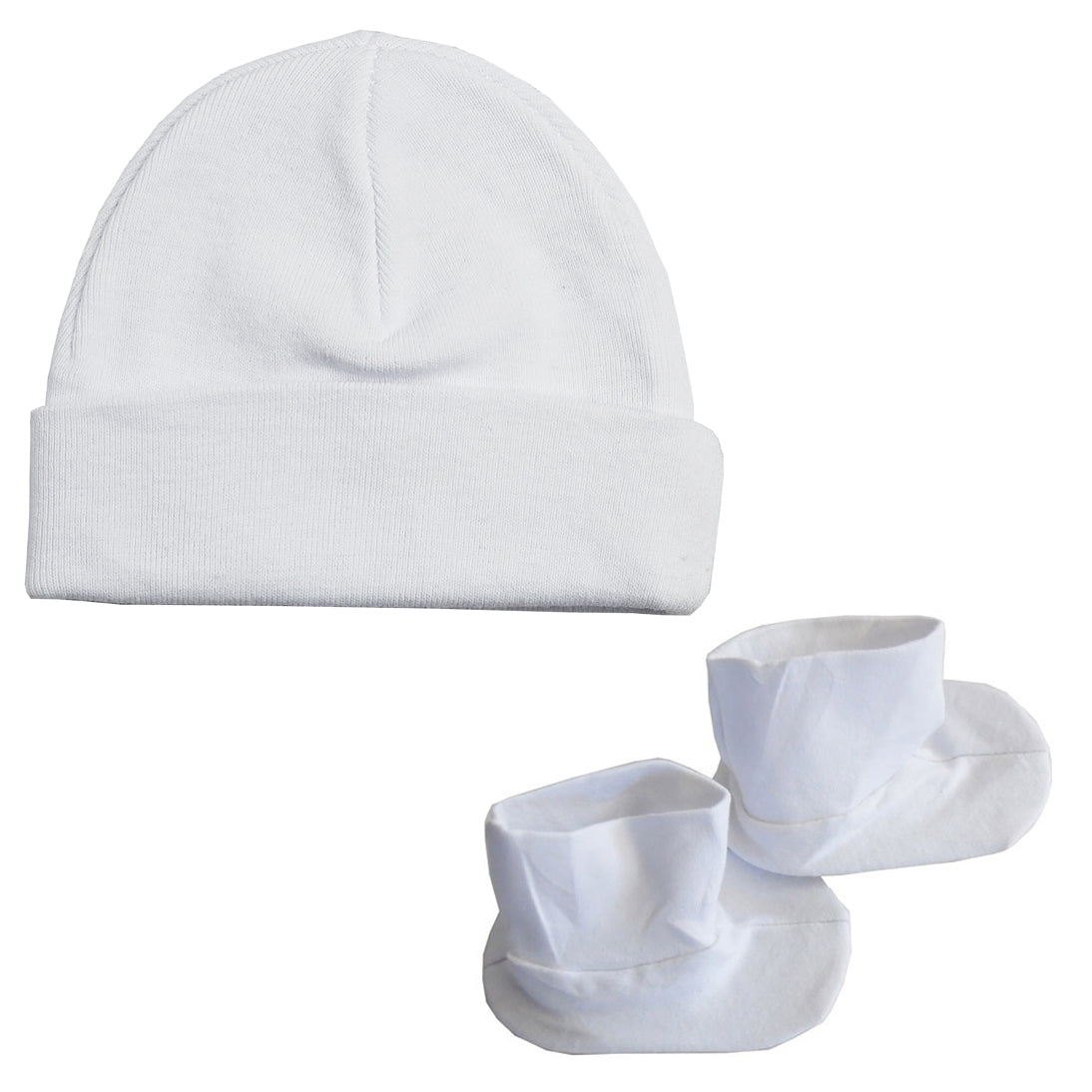 Conjunto de gorro y botines Bambini - Blanco