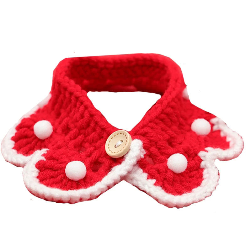 Ornament Cute Pet Cat Dog Rabbit Wool Knitted Collar