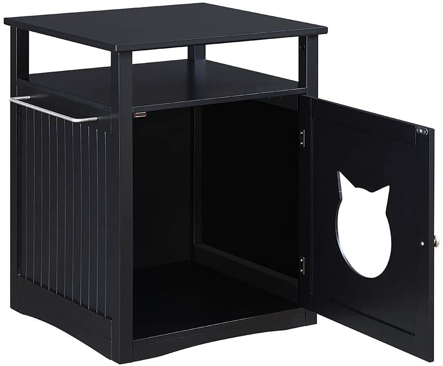 Mesita de noche para mascotas, caja de arena para muebles, caja de arena para mascotas de interior 