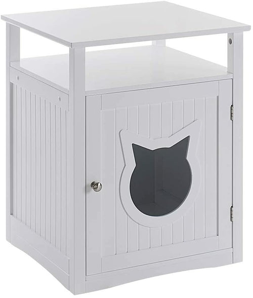 Mesita de noche para mascotas, caja de arena para muebles, caja de arena para mascotas de interior 