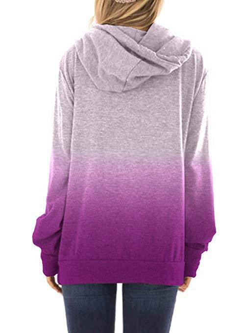 Zweifarbige Fashion Hoodies für Damen