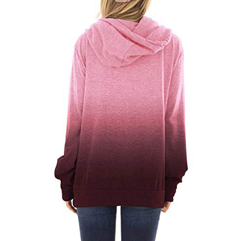 Zweifarbige Fashion Hoodies für Damen