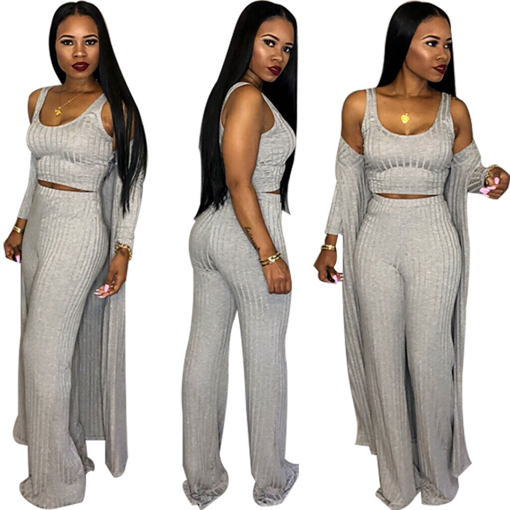 Ladies jacket vest pants suit