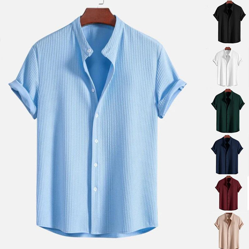 Camisa suelta de manga corta, ropa de verano para hombre