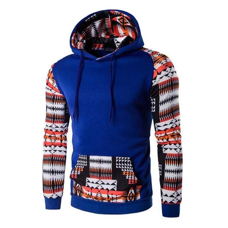 Sudadera con capucha con estampado azteca para hombre