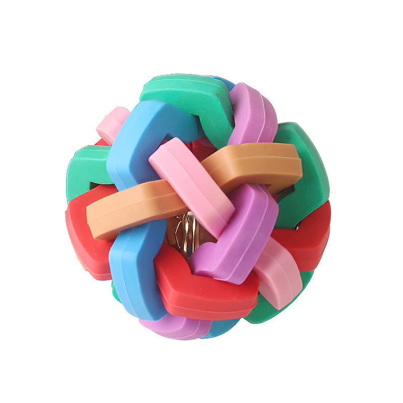 Audible Colorful Bell Woven Ball Molar Supplies