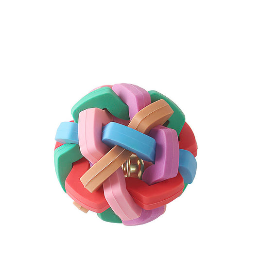 Audible Colorful Bell Woven Ball Molar Supplies