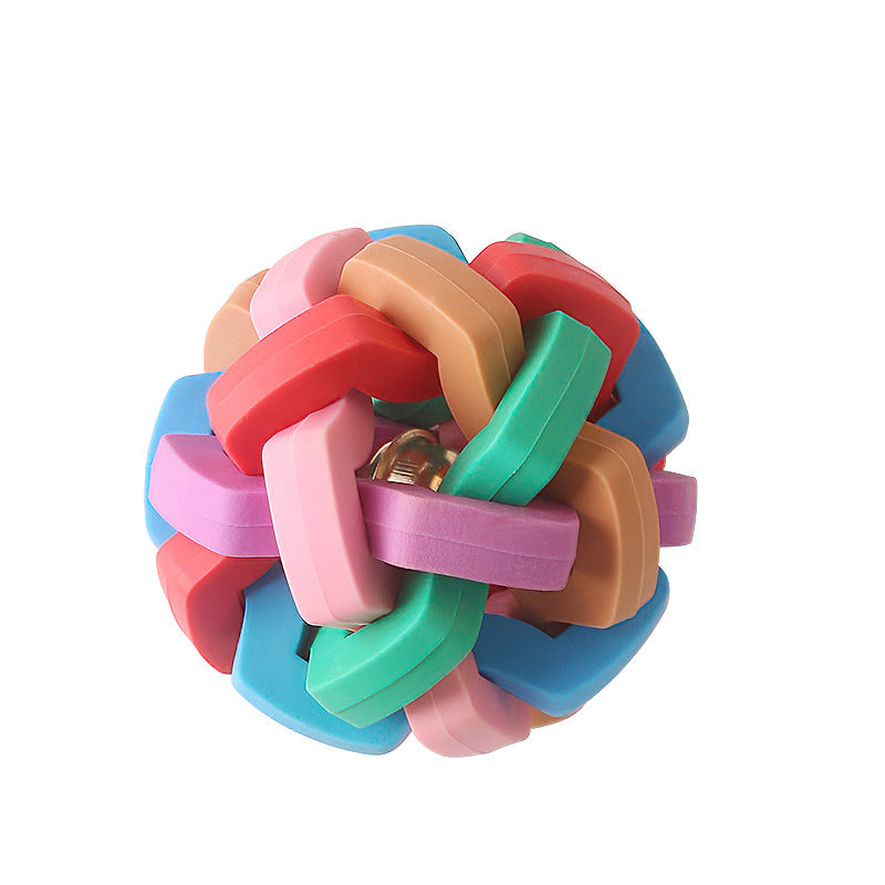 Audible Colorful Bell Woven Ball Molar Supplies