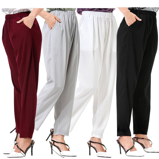 Pantalones harén largos e informales para mujer