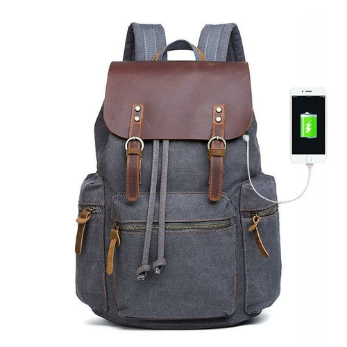 Fashion Contrast Color Canvas Backpack For Men And Women