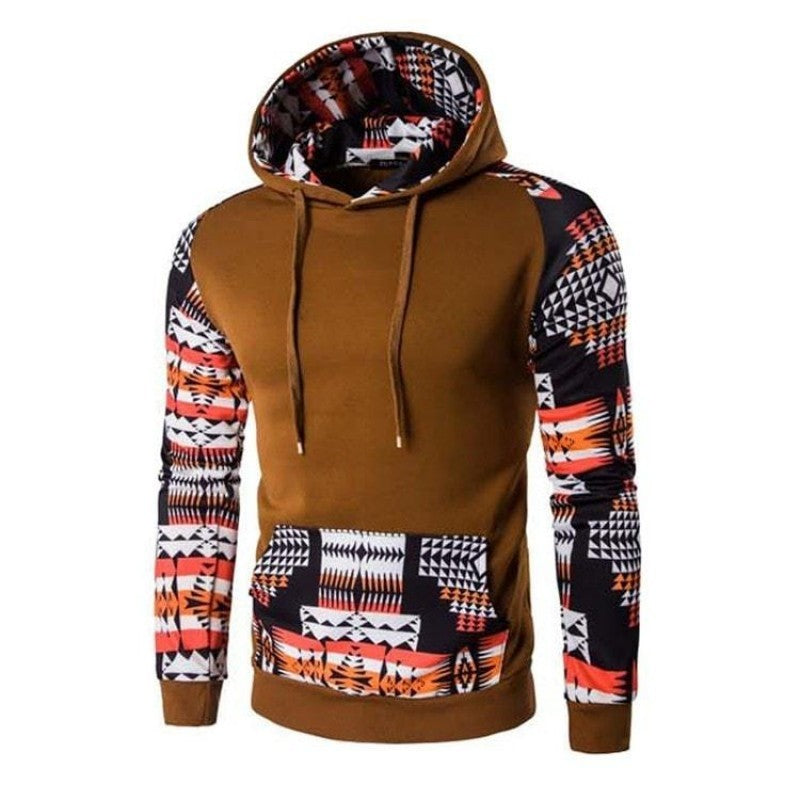 Sudadera con capucha con estampado azteca para hombre