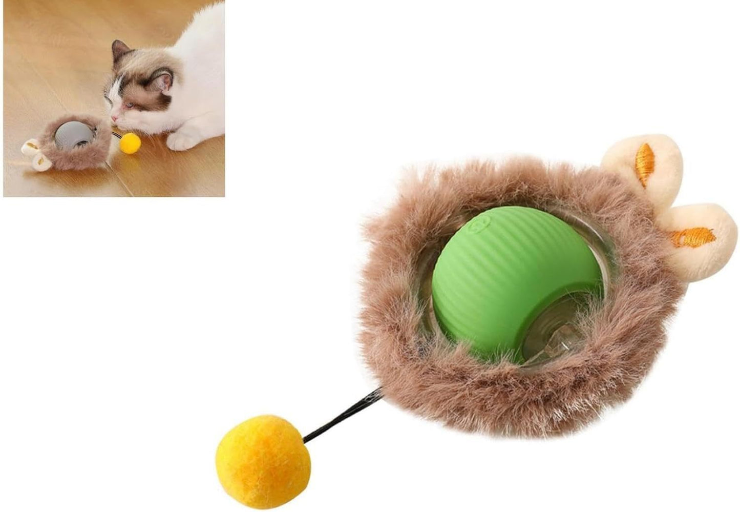 Interactive Cat Toys Rolling Ball Dog Ball Smart Automatic Rotating Rolling Ball With String, Interactive Self Moving Balls Toys For Large Small Dogs