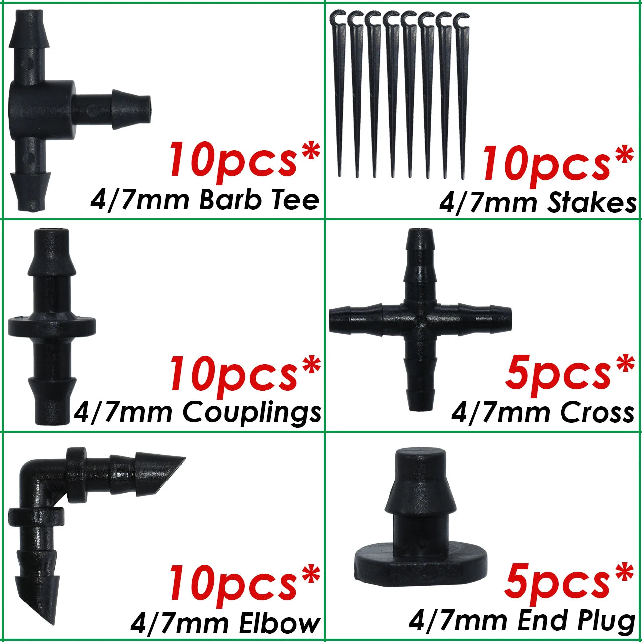 KESLA Tropfbewässerungssystem für den Garten, 1/4-Zoll-Schlauch, Mikro-Nebelspray, Kühlungs-Bewässerungsset, verstellbarer Sprinkler-Tropfer, T-Stück 