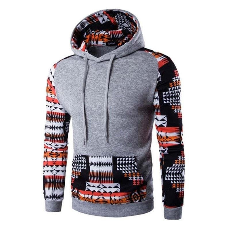 Sudadera con capucha con estampado azteca para hombre