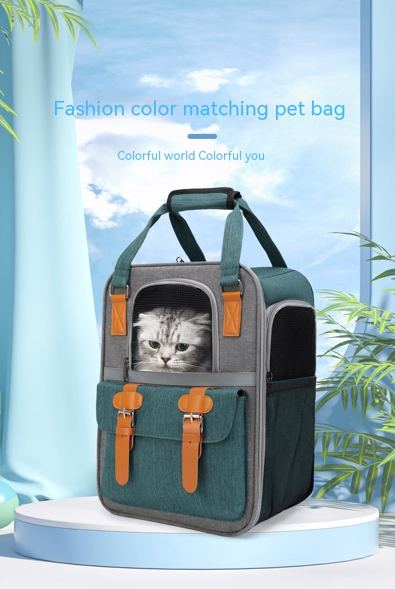 Mochila portátil para exteriores, plegable, portátil, transpirable, para gatos, mascotas y perros