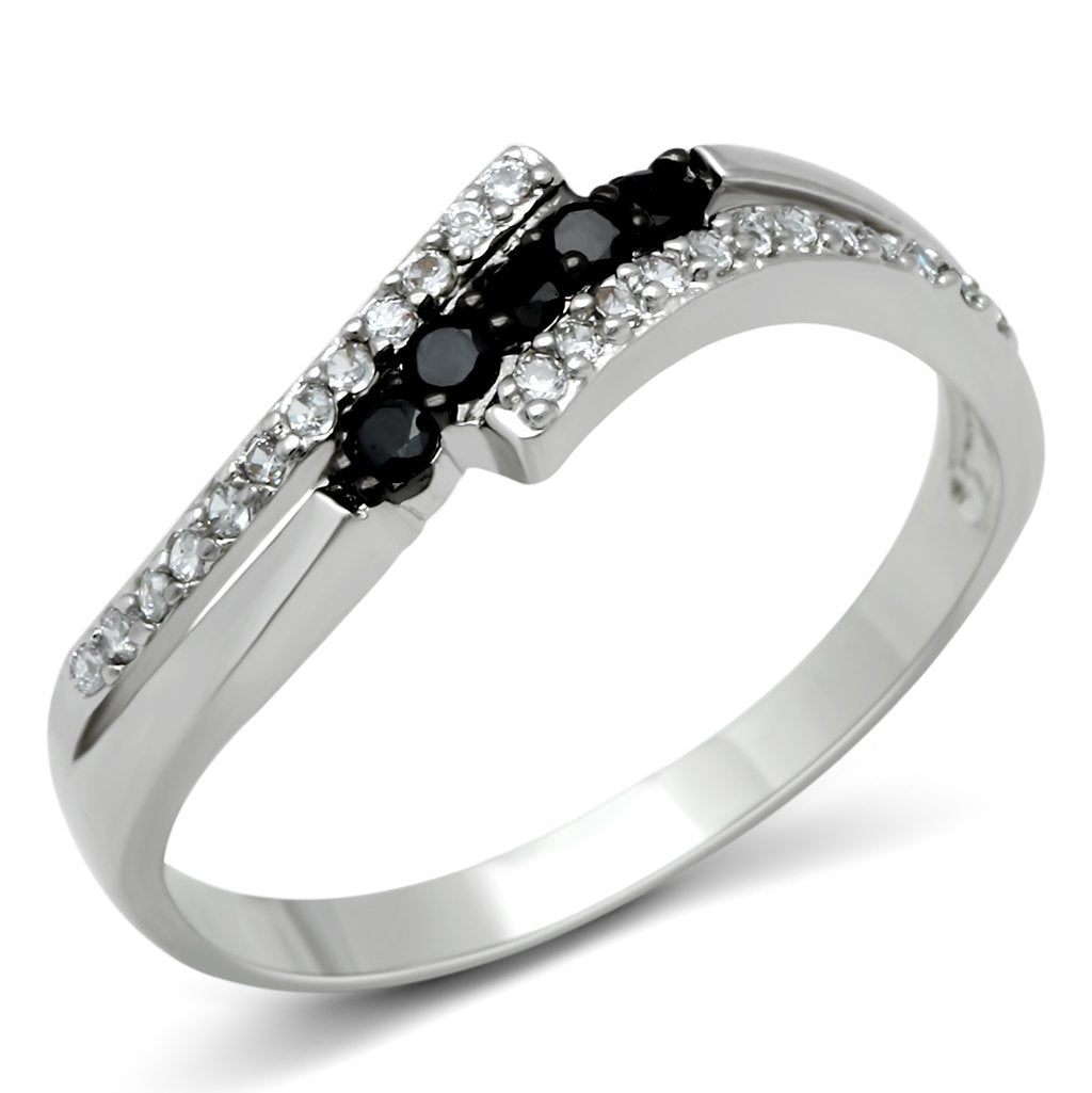 3W122 Rhodium + Ruthenium Messingring mit AAA