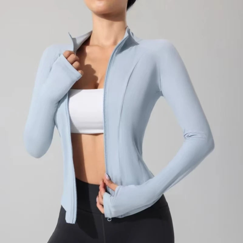 Chaqueta deportiva para mujer para actividades al aire libre, protección solar contra el hielo en verano, chaqueta fina y transpirable, ropa para correr y hacer yoga 