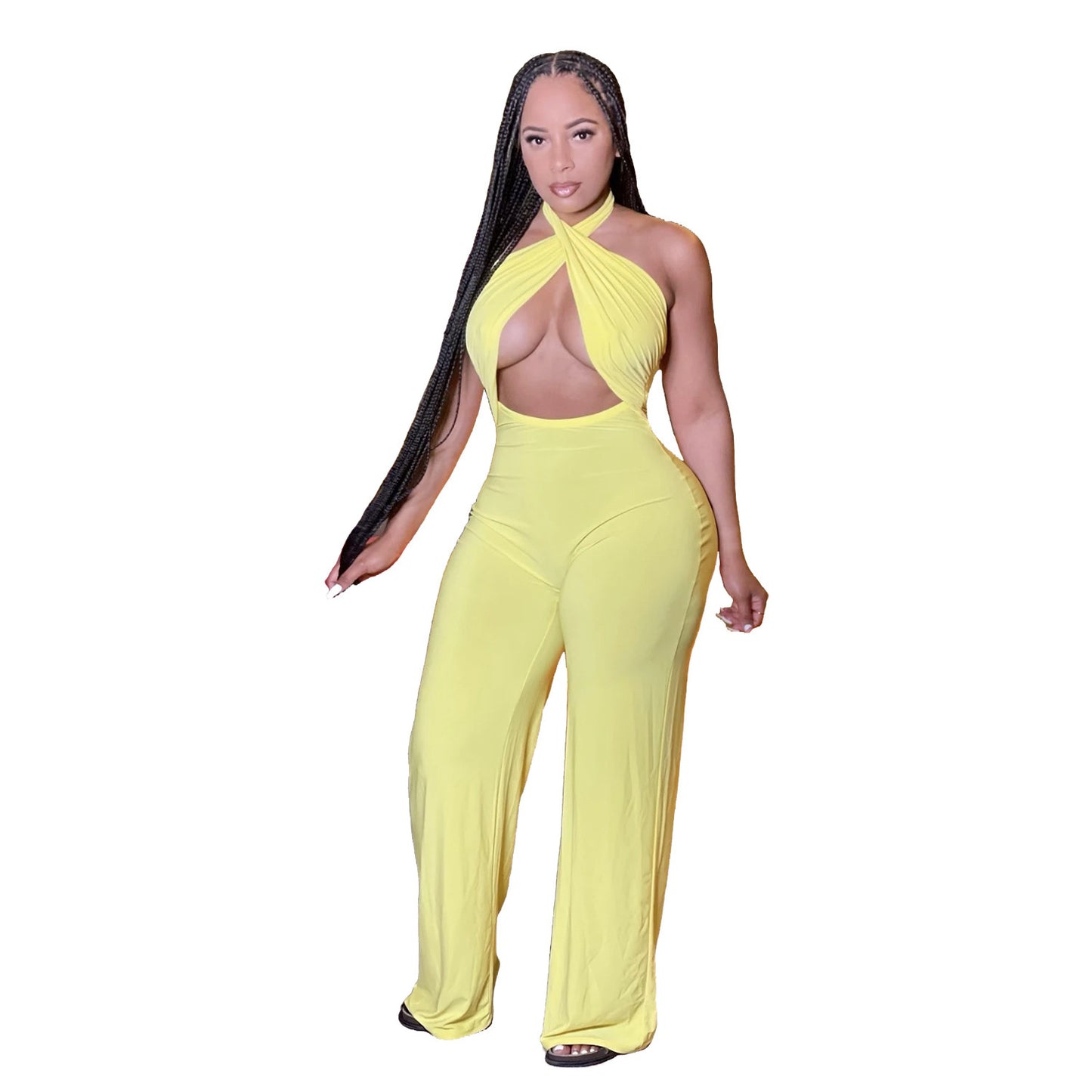 Lässiger Jumpsuit für Damen, gerade, weite Beinhose