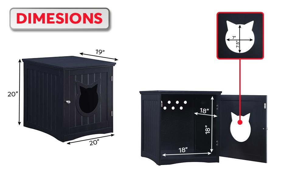 Mesa auxiliar para casa de gatos, mesita de noche, casa para mascotas, recinto para caja de arena