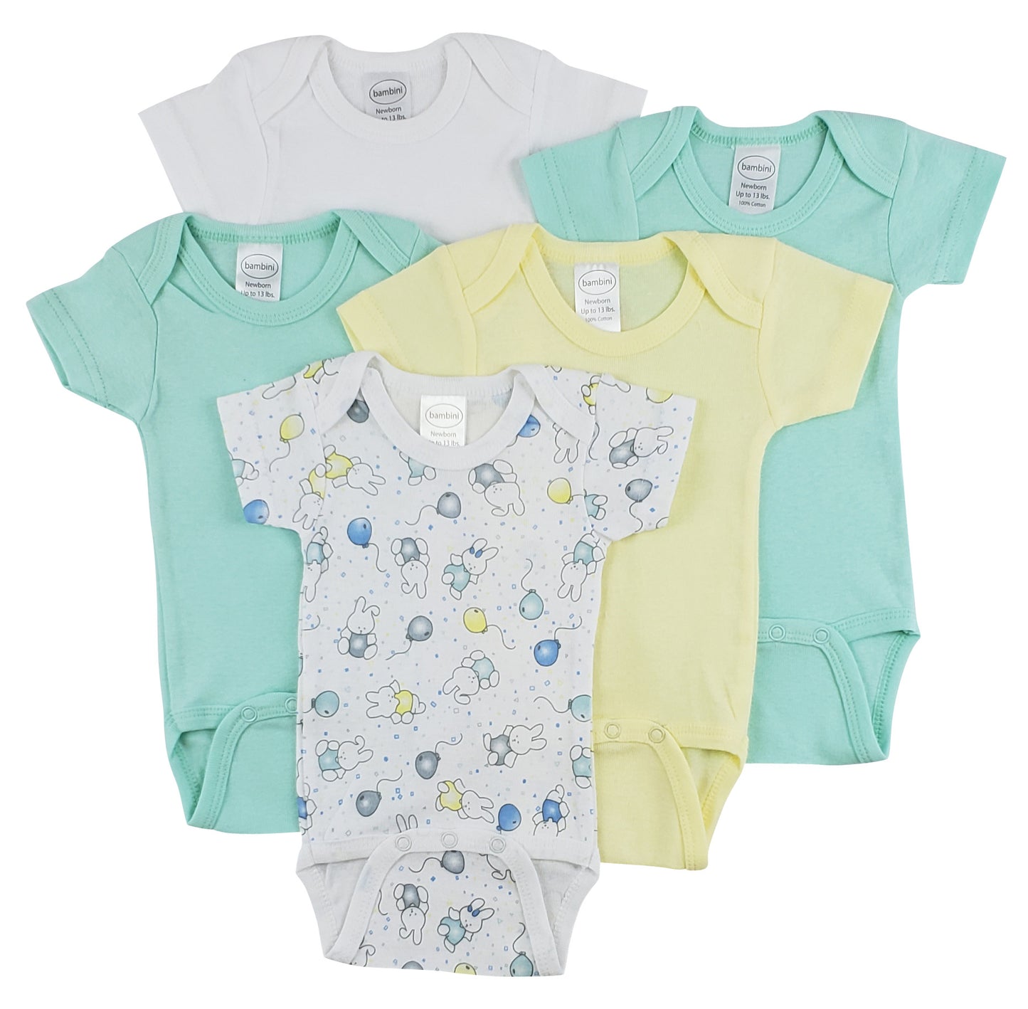 Bambini Short Sleeve One Piece 5 Pack