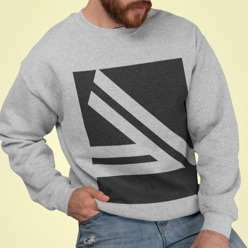 Sweatshirt mit Rundhalsausschnitt und doppeltem schrägem Logo für Herren