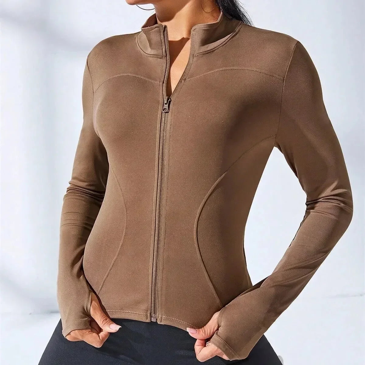 Chaqueta deportiva corta de yoga 2024, ropa de fitness para mujer, chaqueta de yoga con cremallera para esculpir el cuerpo y adelgazar 