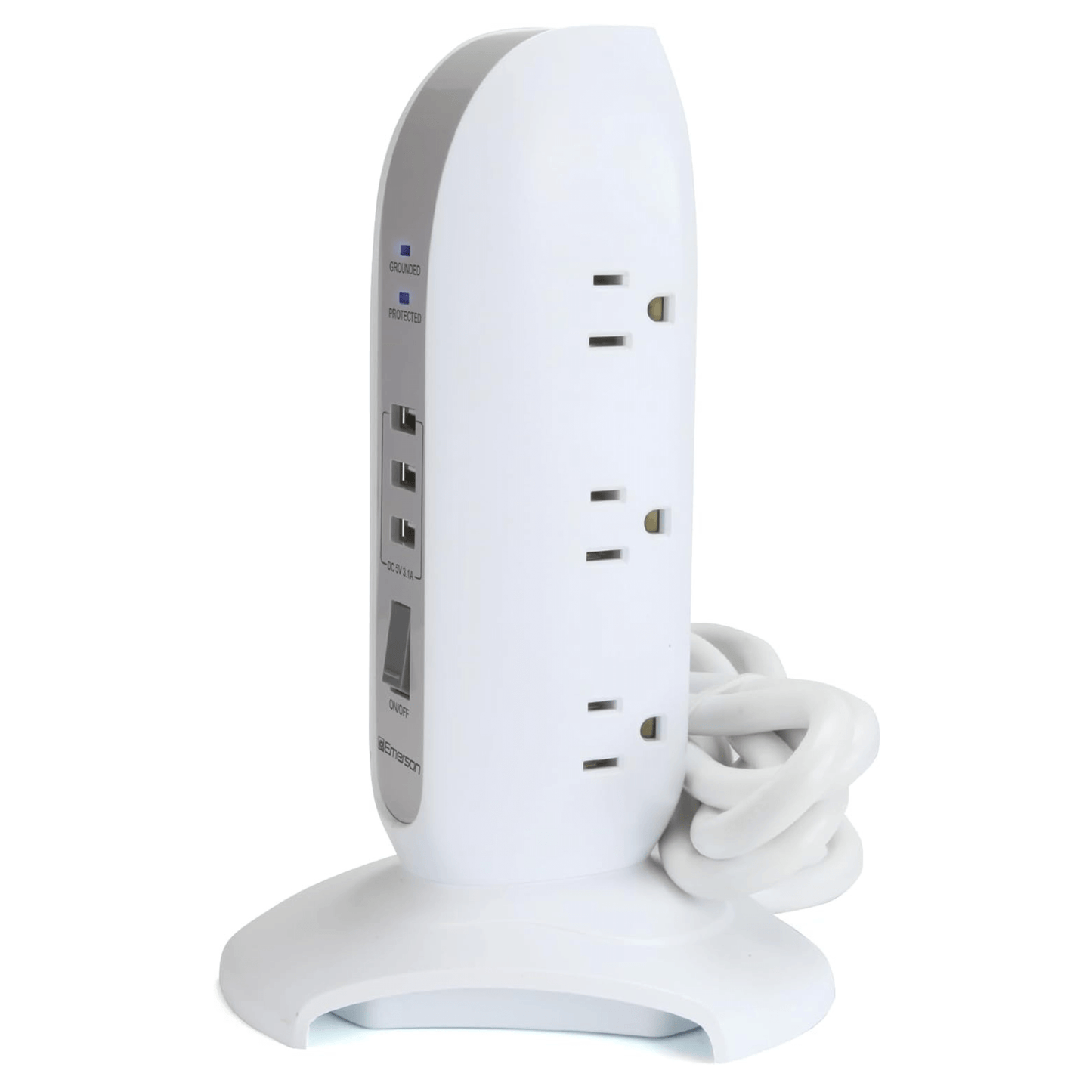 Emerson 5-Outlet + USB-Ladeturm mit Überspannungsschutz