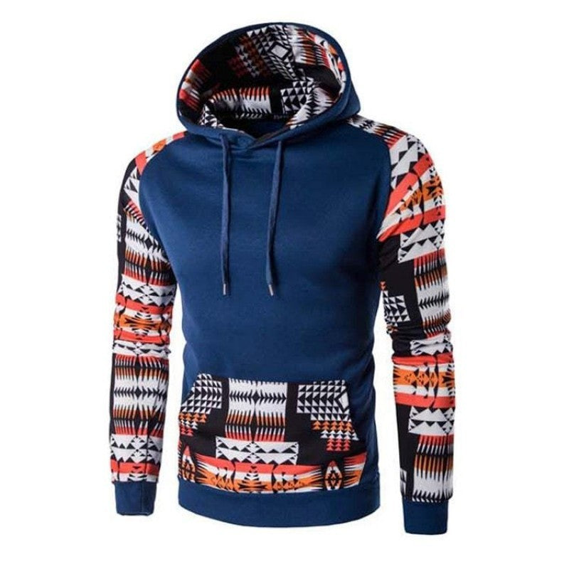 Sudadera con capucha con estampado azteca para hombre