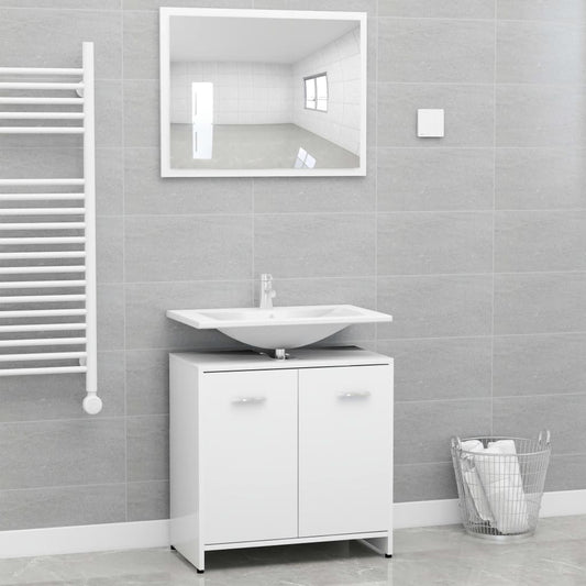 Conjunto de muebles de baño de aglomerado blanco