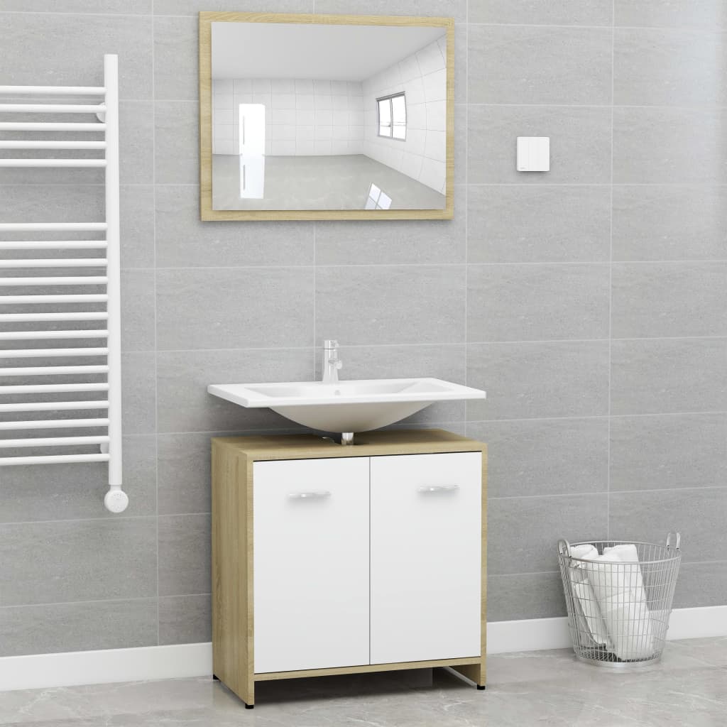 Conjunto de muebles de baño de aglomerado blanco