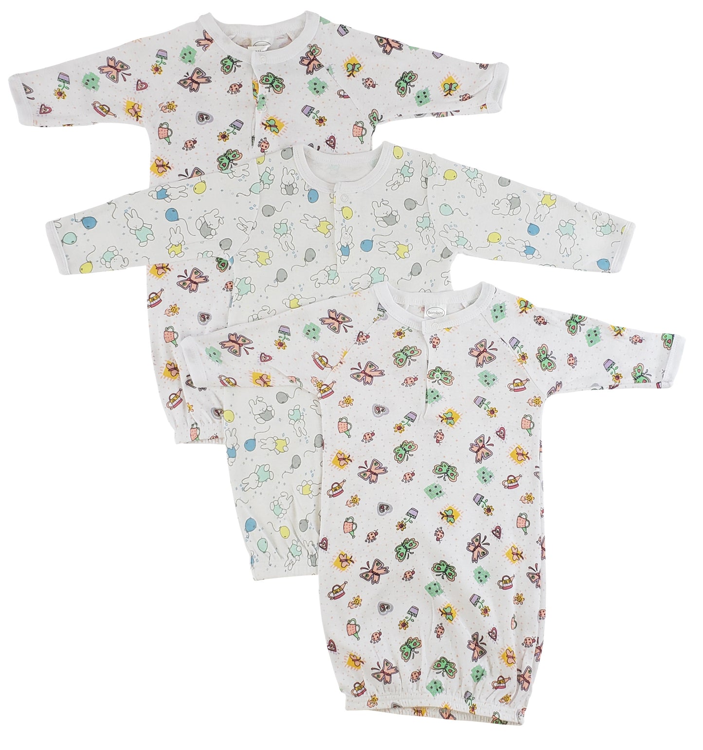 Bedruckte Babykleider für Mädchen von Bambini, 3er-Pack