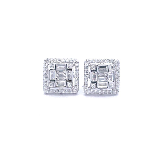 PENDIENTES ELIN CON CZ 925 Y RODIO ICED OUT | 9222721