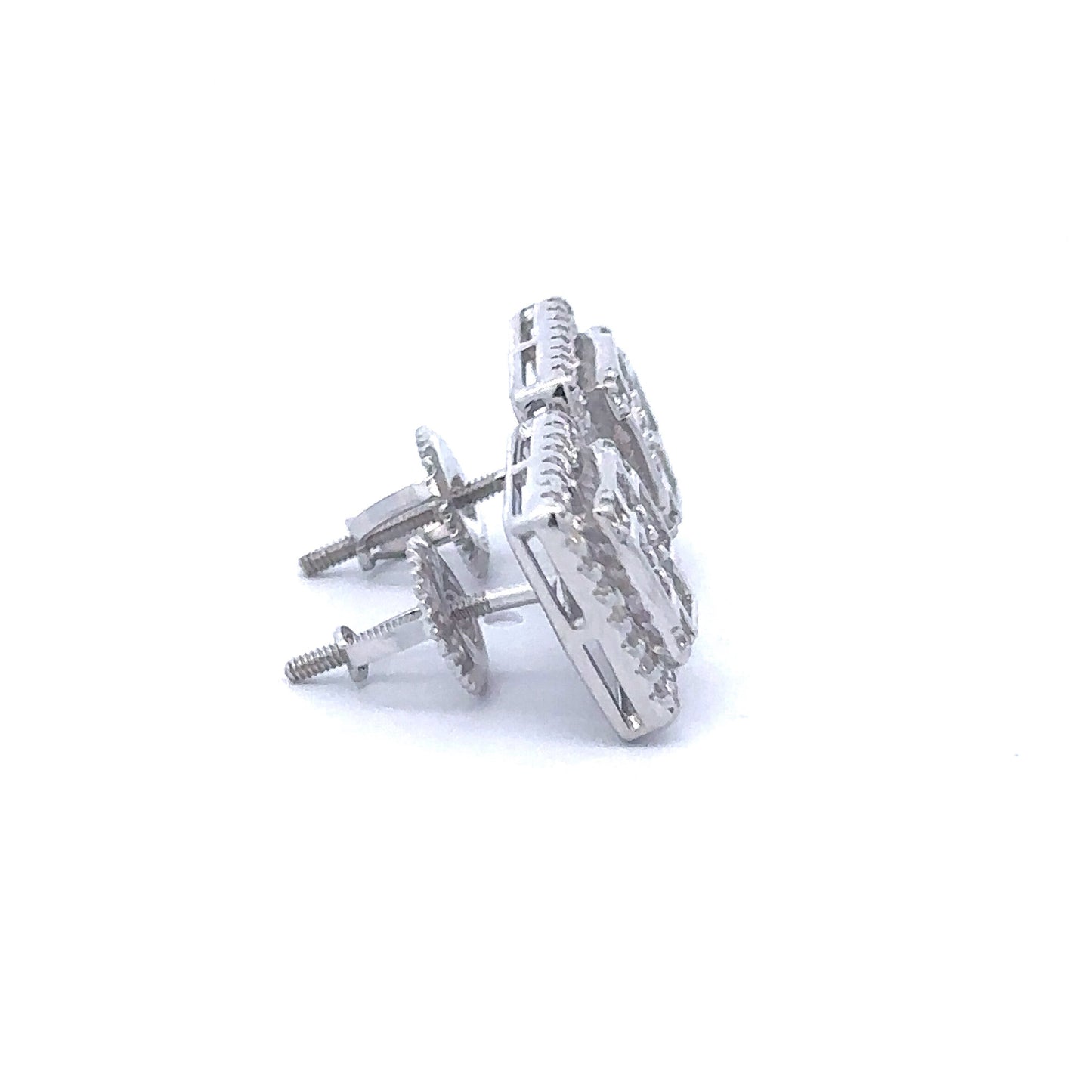 ELIN 925 CZ RHODIUM ICED OUT EARRINGS  |  9222721