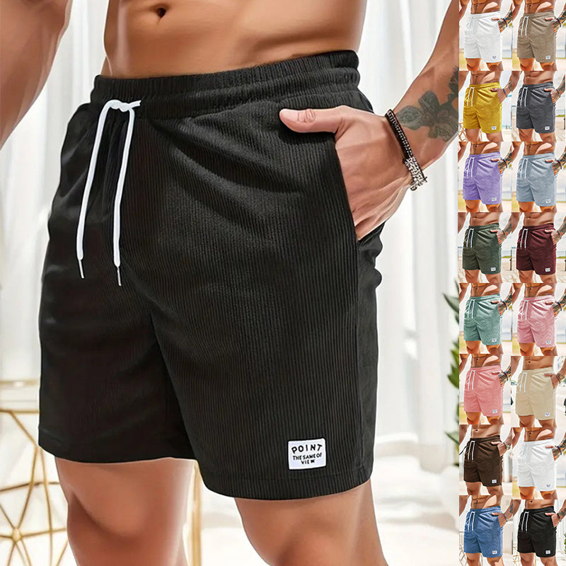 Pantalones cortos deportivos de pana de verano con cordones y cordón Ropa para hombre