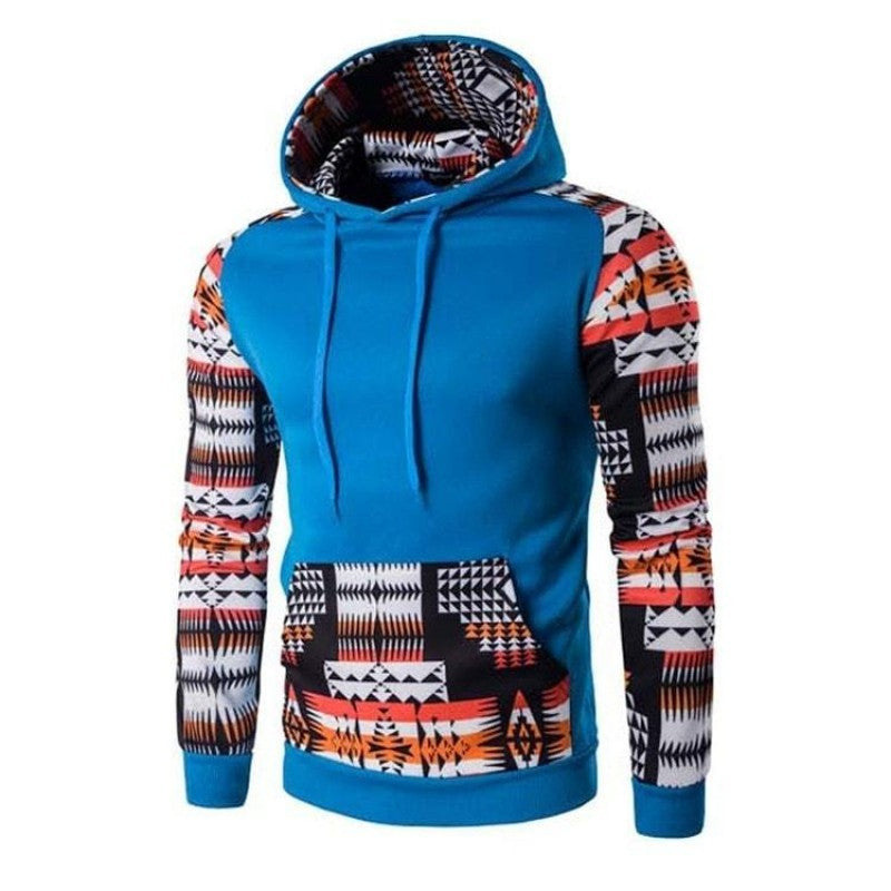 Sudadera con capucha con estampado azteca para hombre