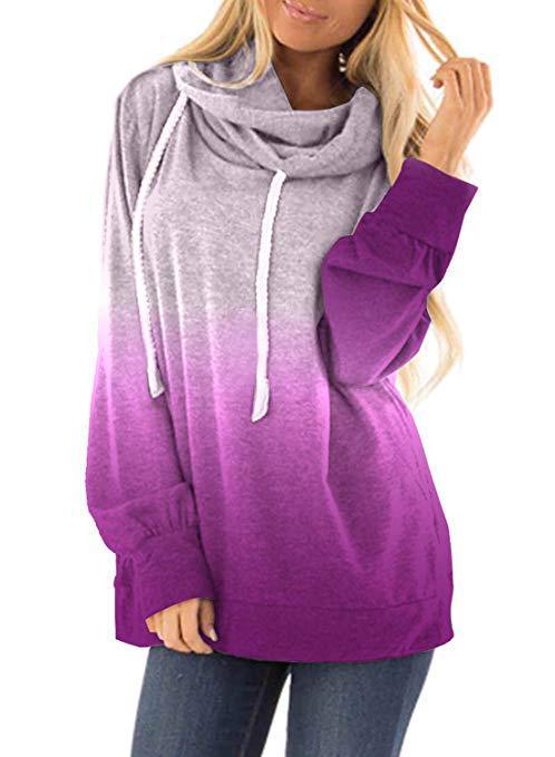 Zweifarbige Fashion Hoodies für Damen