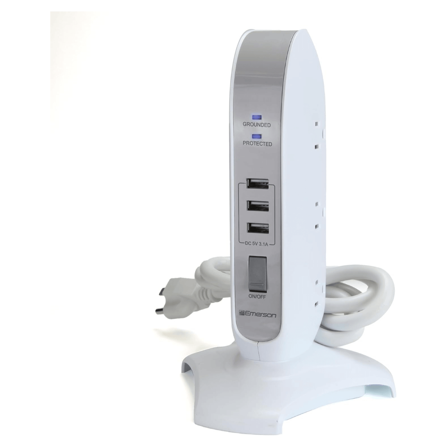 Emerson 5-Outlet + USB-Ladeturm mit Überspannungsschutz