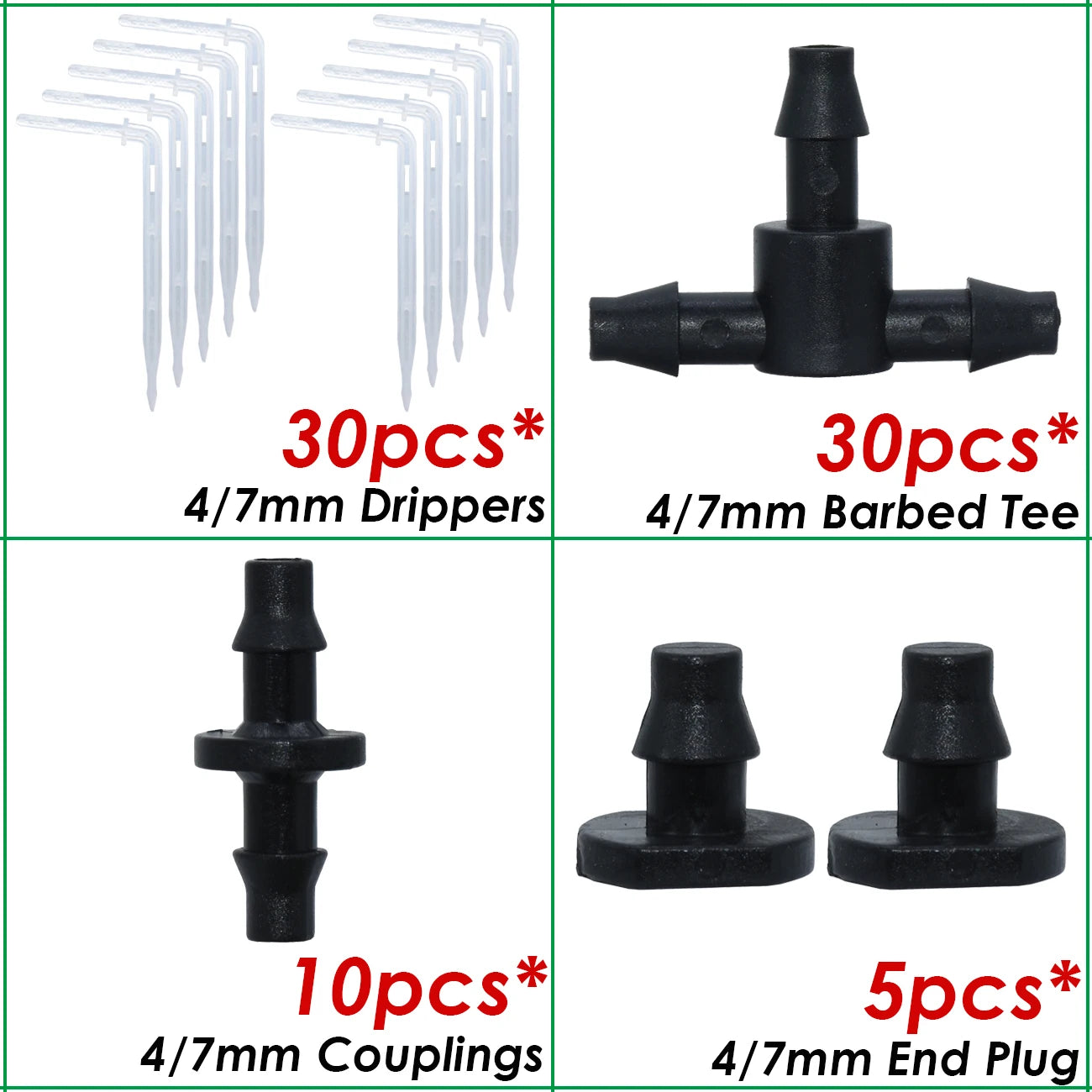 KESLA Tropfbewässerungssystem für den Garten, 1/4-Zoll-Schlauch, Mikro-Nebelspray, Kühlungs-Bewässerungsset, verstellbarer Sprinkler-Tropfer, T-Stück 