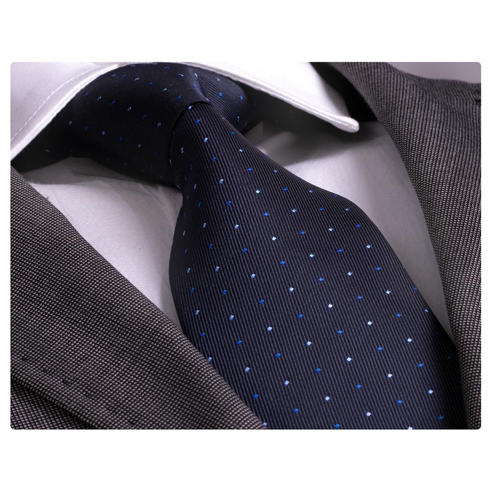 Corbata de seda con lunares en tonos azules exclusiva para hombre de Amedeo