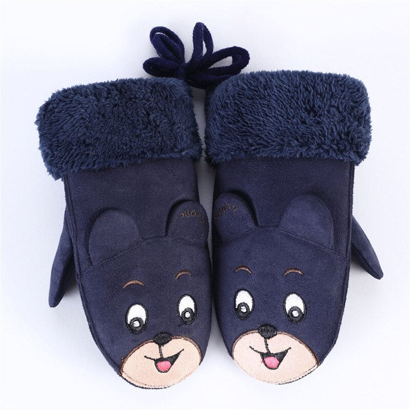 Faux Suede Bear Mittens