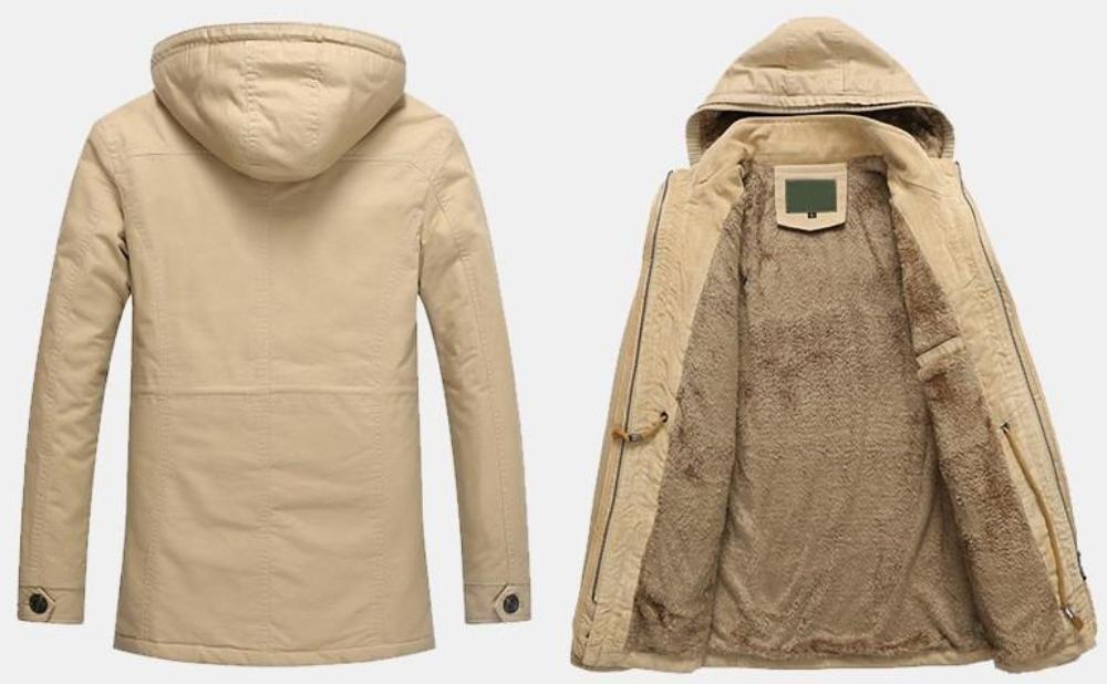 Abrigo estilo militar con capucha para hombre