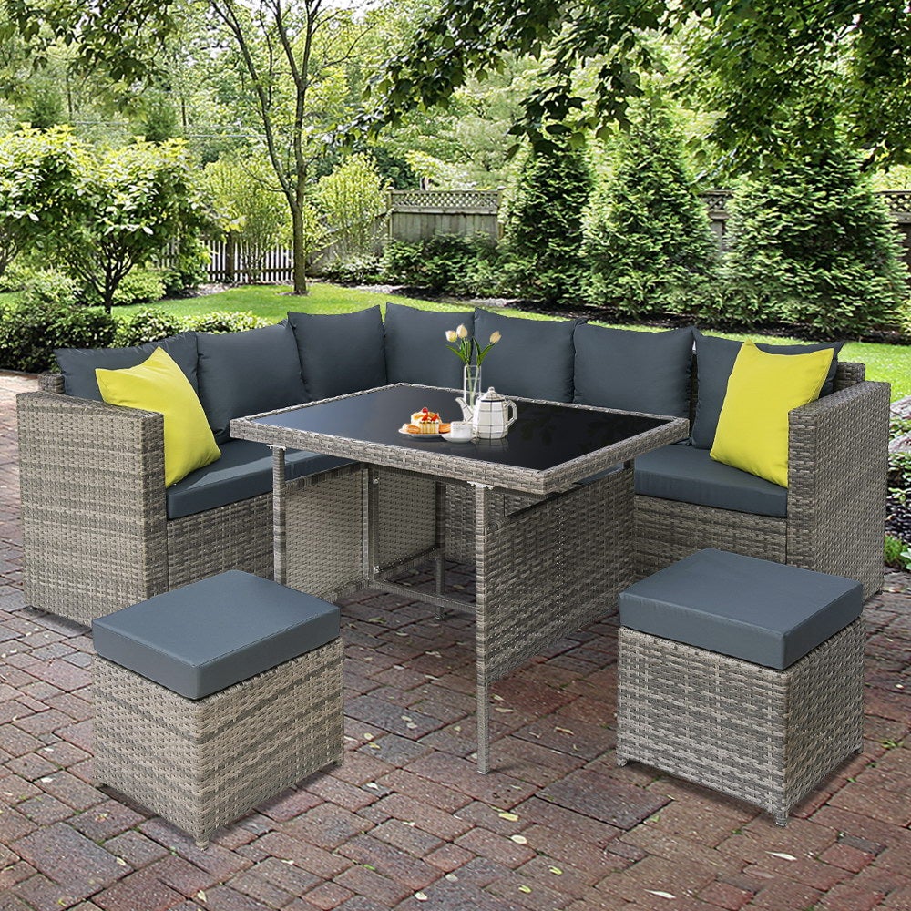 Gardeon Gartenmöbel Terrassenset Esstisch Sofa Tisch Stuhl Lounge