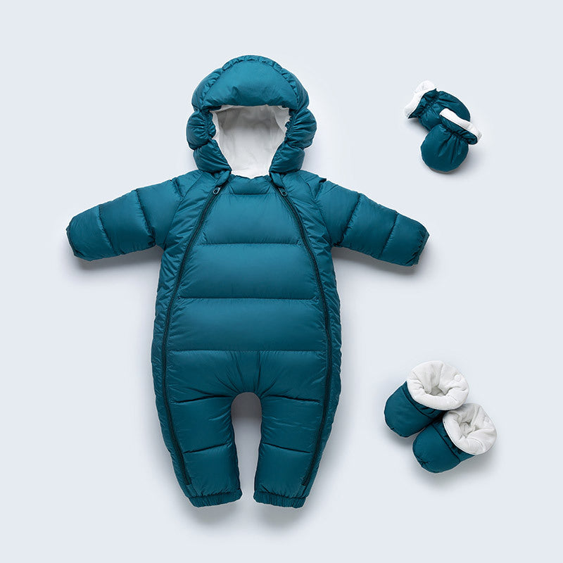 Verdickter Overall mit Daunenjacke für Babys