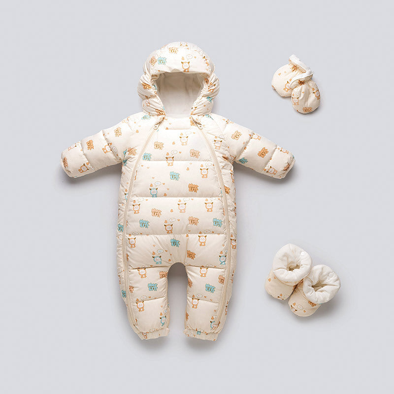 Verdickter Overall mit Daunenjacke für Babys