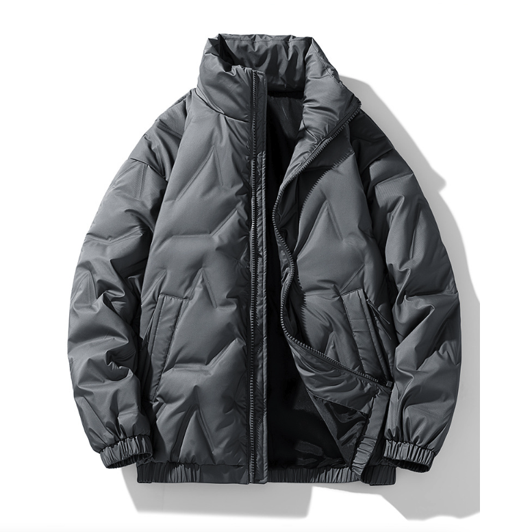 Mens High Collar Quilted Jacket