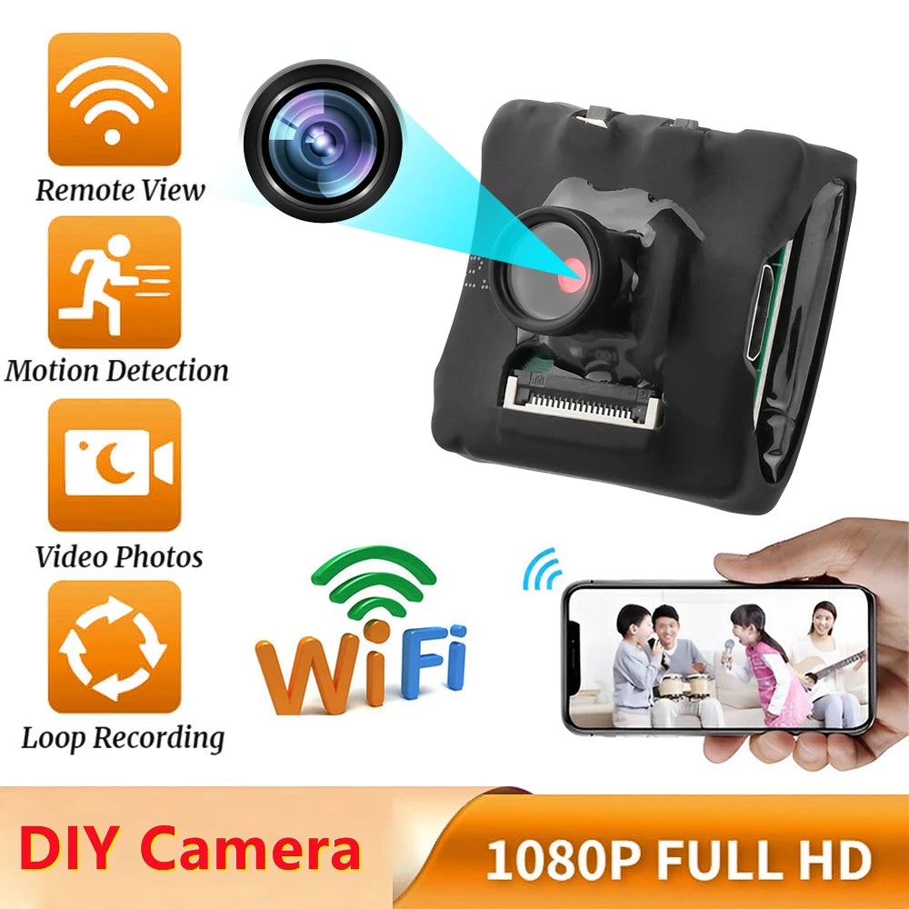 Mini cámara HD 1080P, portátil, inalámbrica, módulo DIY, cámara WiFi, detección de movimiento, videocámara de seguridad para interiores y hogar