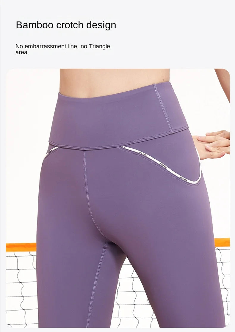 Pantalones de yoga ajustados sin costuras para mujer, de cintura alta, elásticos, de secado rápido y con realce de cadera y abdomen