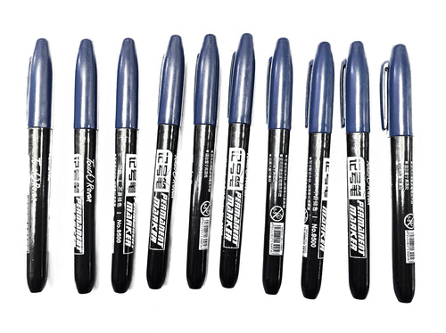 6 PCS Permanent Marker Pen Manga Drawing Markers Black Blue Red