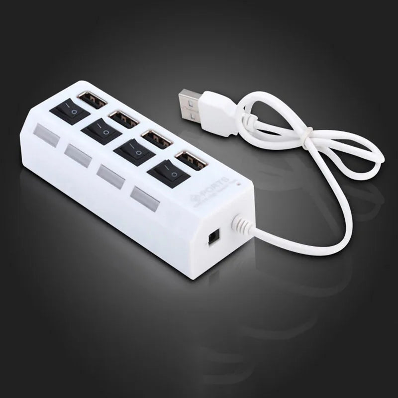 Adaptador expansor de concentrador USB 2.0 de 4/7 puertos de alta velocidad Divisor multiUSB 